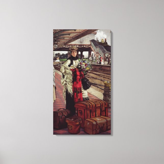 James Tissot | Waiting at the Station Canvas Print (Front)