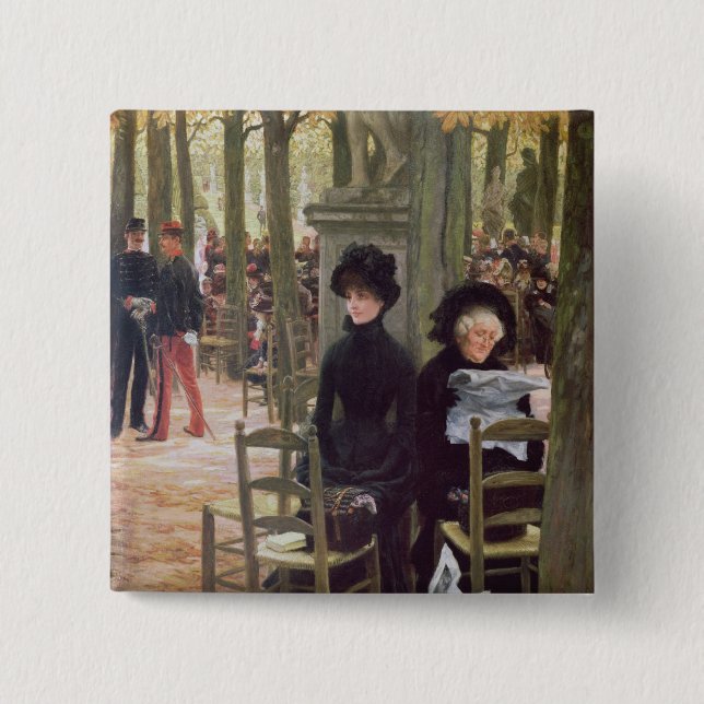 James Tissot | Without a Dowry , 1883-5 2 Inch Square Button (Front)