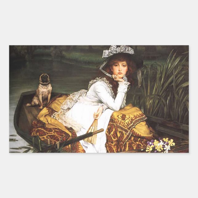 James Tissot Young Lady in a Boat Stickers (Front)