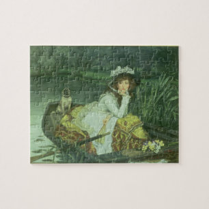 James Tissot Young Woman in a Boat, or Reflectio Jigsaw Puzzle