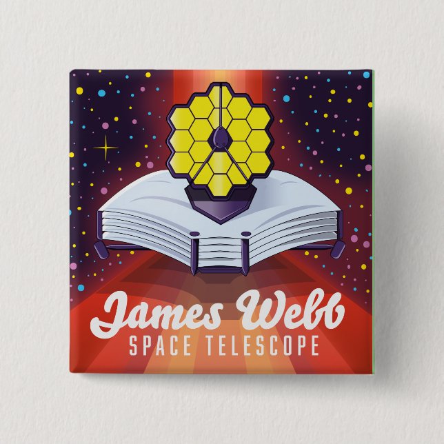 James Webb Space Telescope. 2 Inch Square Button (Front)