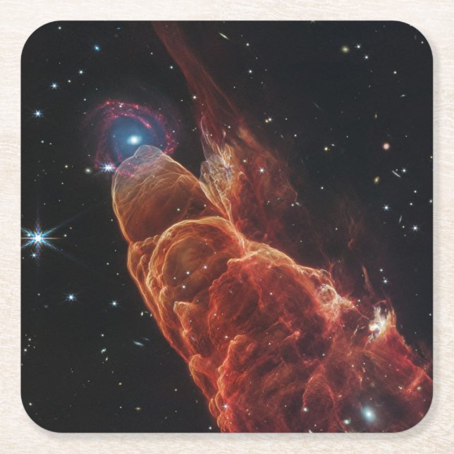 James Webb Space Telescope Cosmic Tornado Square Paper Coaster (Front)