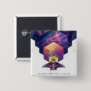 James Webb Space Telescope Illustration Art 2 Inch Square Button