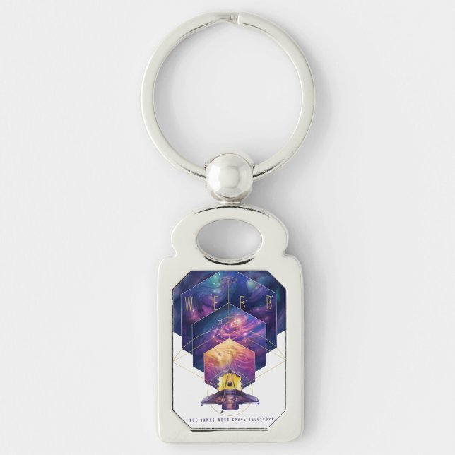 James Webb Space Telescope Illustration Art Keychain (Front)