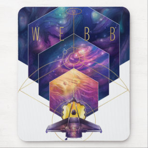 James Webb Space Telescope Illustration Art Mouse Pad