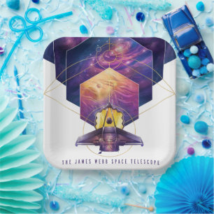 James Webb Space Telescope Illustration Art Paper Plate