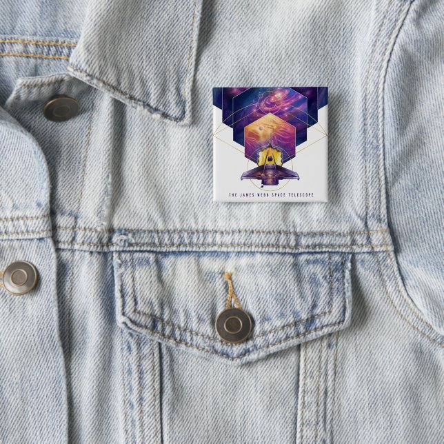 James Webb Space Telescope Poster. 2 Inch Square Button (In Situ)