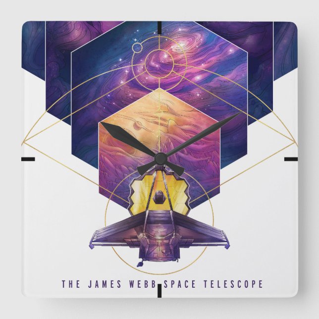 James Webb Space Telescope Poster. Square Wall Clock (Front)