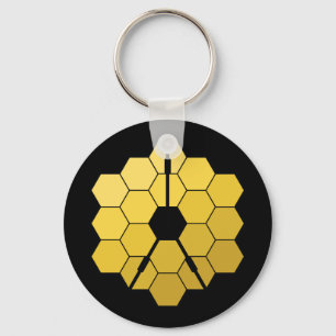 James Webb Space Telescope Yellow Mirror Artwork Keychain