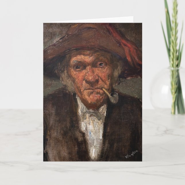 James Whistler - Man Smoking a Pipe Card (Front)