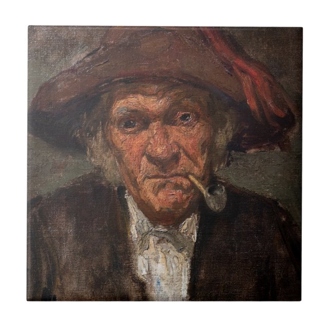 James Whistler - Man Smoking a Pipe Tile (Front)