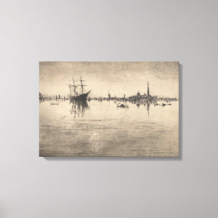 James Whistler - Nocturne, from Venice Canvas Print