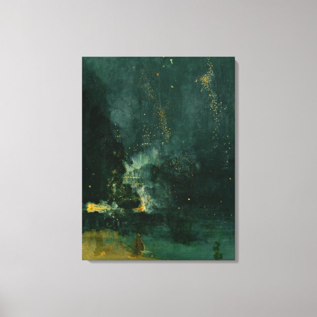 James Whistler - Nocturne in Black and Gold Canvas Print (Front)
