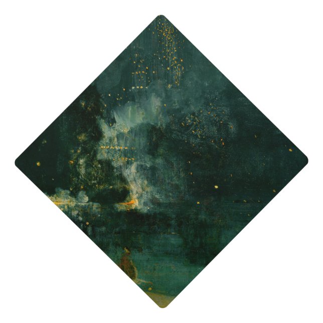 James Whistler - Nocturne in Black and Gold Graduation Cap Topper (Front)