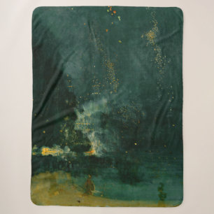James Whistler - Nocturne in Black and Gold Sherpa Blanket