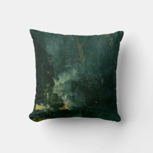 James Whistler - Nocturne in Black and Gold Throw Pillow
