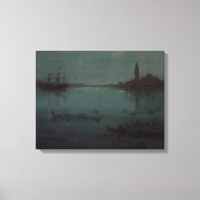 James Whistler - Nocturne: The Lagoon, Venice Canvas Print (Front)