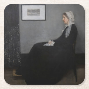 James Whistler - Portrait of the Artist's Mother Square Paper Coaster