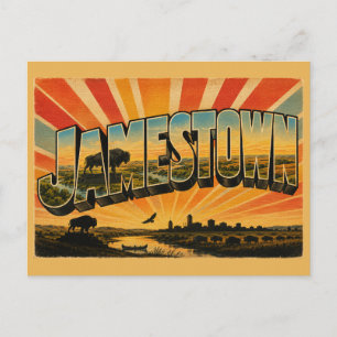 Jamestown ND Buffalo River Prairie Art Postcard