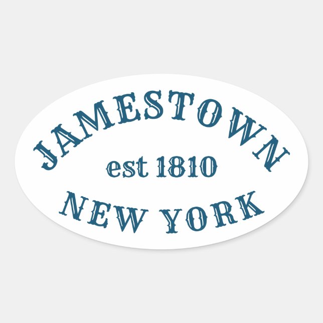 Jamestown, New York Oval Sticker (Front)