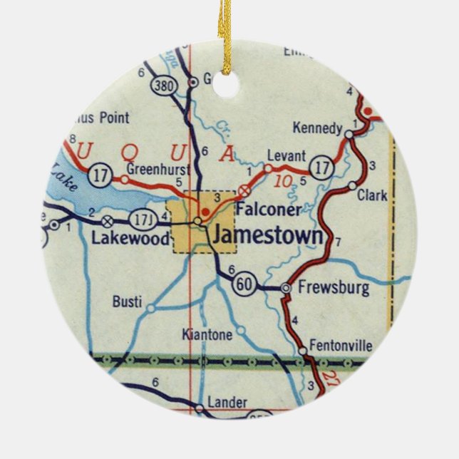 Jamestown NY Ceramic Ornament (Back)