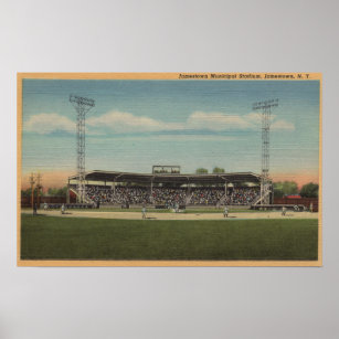 Jamestown, NY - Municipal Baseball Stadium Poster