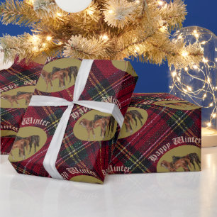 jamie and poppy green plaid wrapping paper