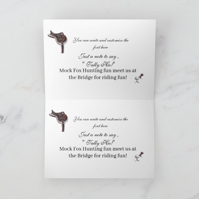 jamie & poppy tartan hunt note card (Inside)