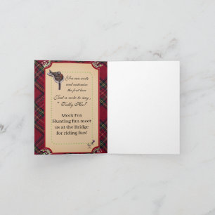 jamie & poppy tartan hunt note card