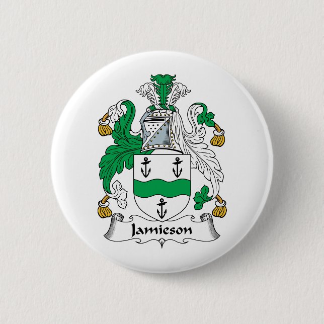 Jamieson Family Crest 2 Inch Round Button (Front)