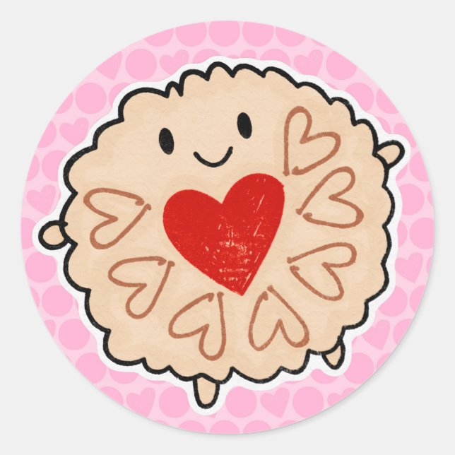 Jammie Dodger Classic Round Sticker (Front)