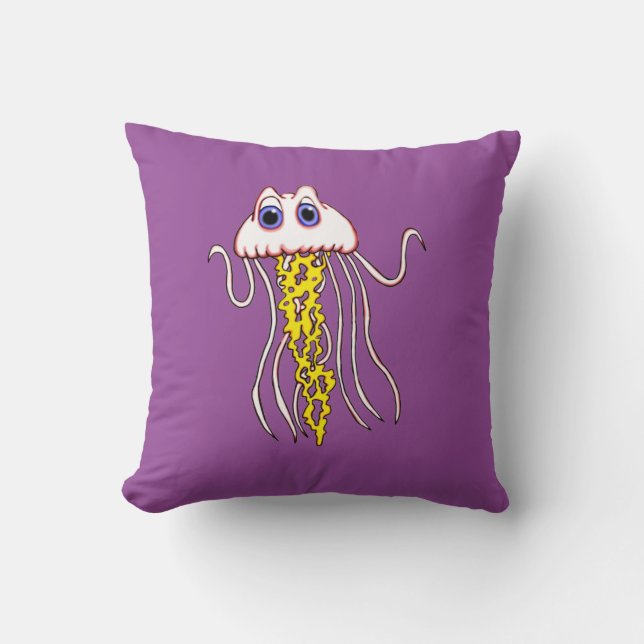 Jammin Jellyfish Square Pillow (Front)