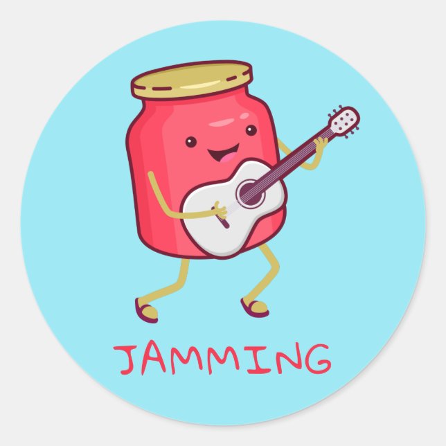 Jamming Pun Classic Round Sticker (Front)