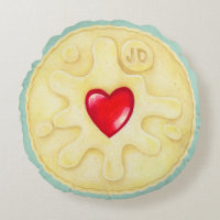 Jammy Dodger Biscuit Round Cushion