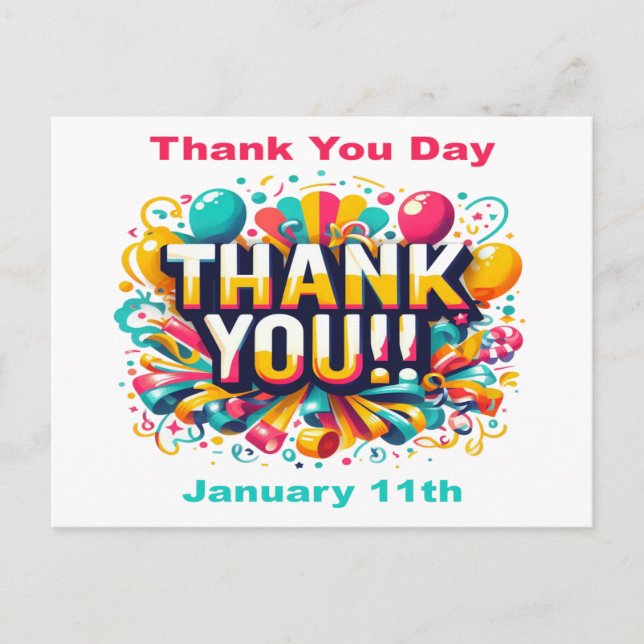 Jan 11th - Thank You Day Postcard (Front)