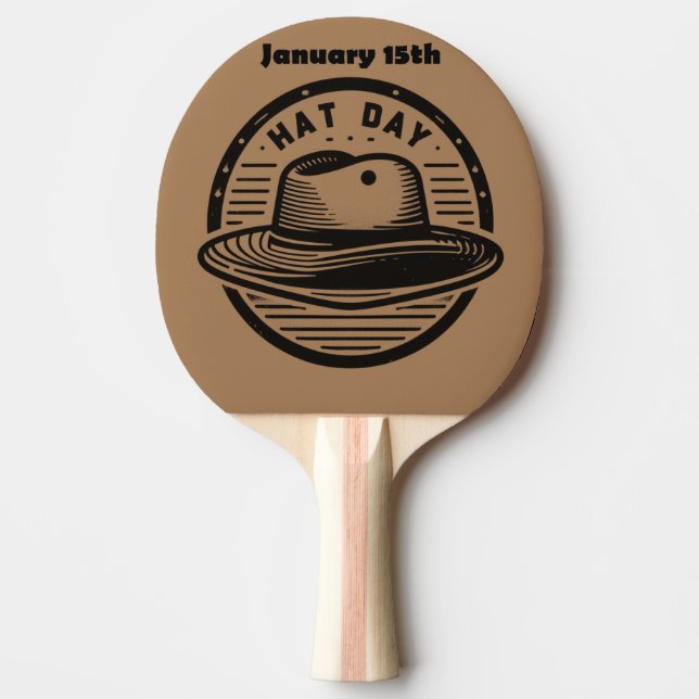 Jan 15th - Hat Day Ping Pong Paddle (Front)