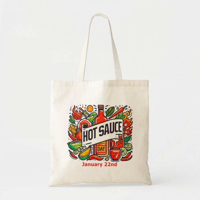 Jan 22nd - Hot Sauce Day Tote Bag (Front)