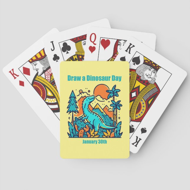 Jan 30th - Draw a Dinosaur Day Playing Cards (Back)