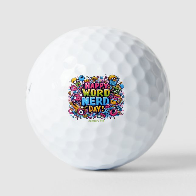 Jan 9th - Word Nerd Day Golf Balls (Front)