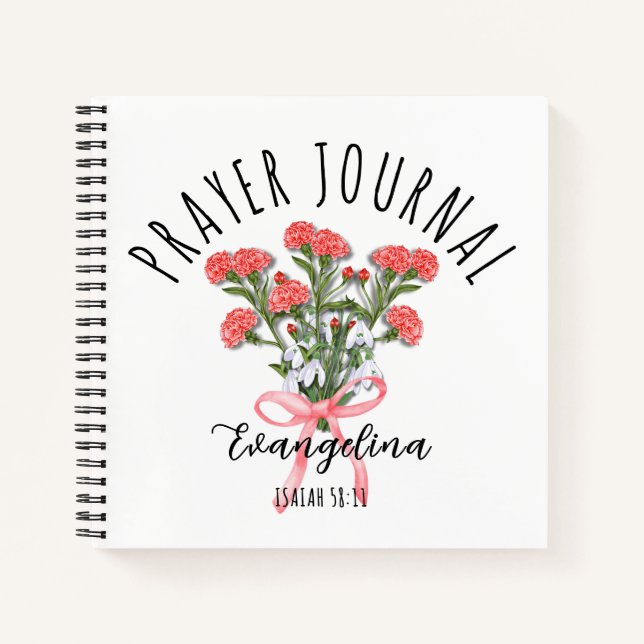 Jan Birth Month Flower Christian Prayer Journal (Front)