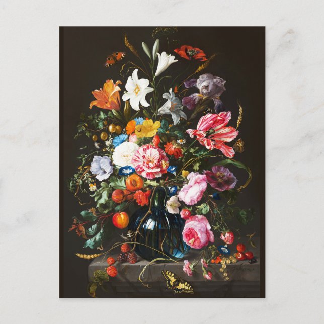Jan Davidsz de Heem,  Vase of Flowers, 1670 Postcard (Front)