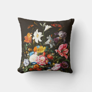 Jan Davidsz de Heem, Vase of Flowers, 1670 Throw Pillow