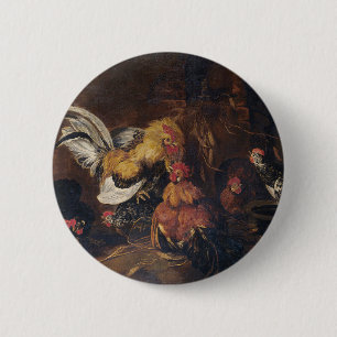 Jan Fyt Cockfight 2 Inch Round Button