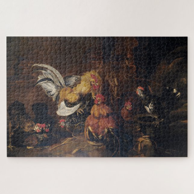 Jan Fyt  Cockfight Jigsaw Puzzle (Horizontal)