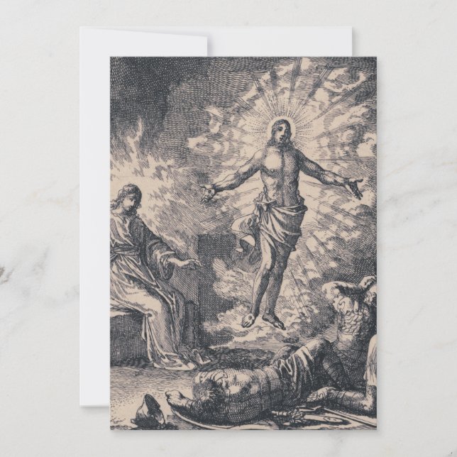 Jan Luyken’s Resurrection of Christ Holy Card (Front)