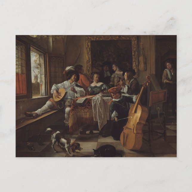 Jan Steen - The Family Concert Postcard (Front)