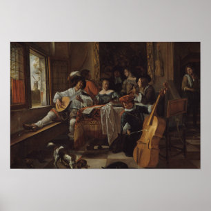 Jan Steen - The Family Concert Poster