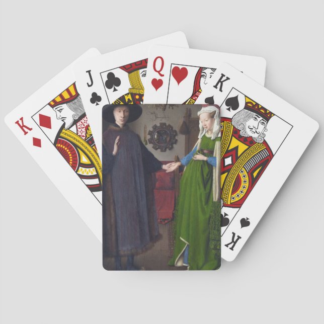 Jan Van Eyck - Giovanni Arnolfini And His Bride Playing Cards (Back)