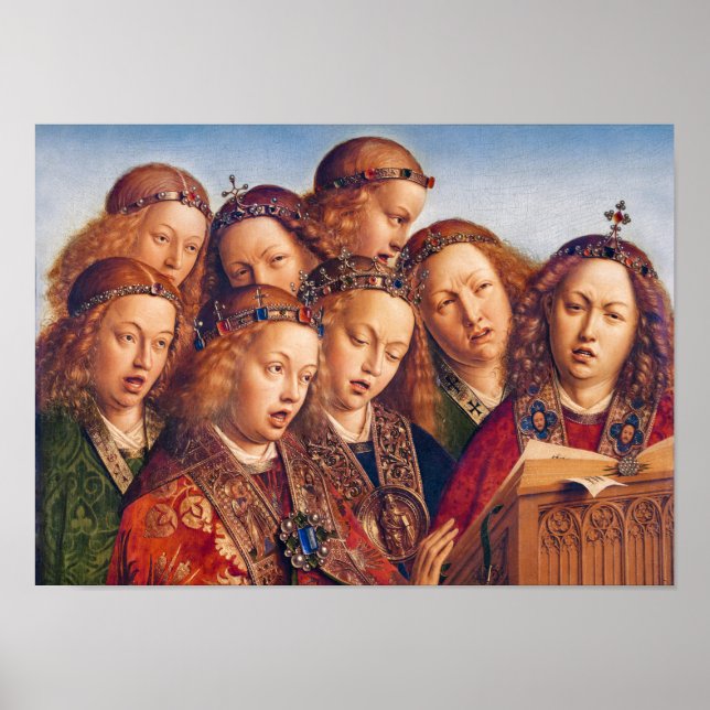 Jan van Eyck Singing angels Ghent altarpiece Poster (Front)
