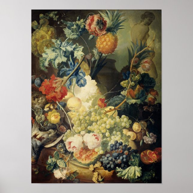 Jan Van Os - Still Life With Flowers, Fruit Poster (Front)